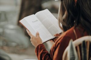 girl reading the Bible