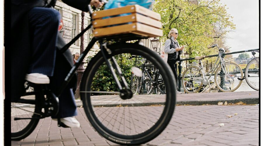 a person on a bicycle