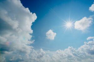 the sky, sun shining