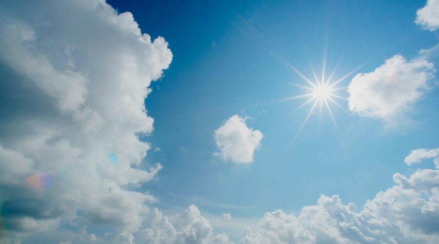 the sky, sun shining